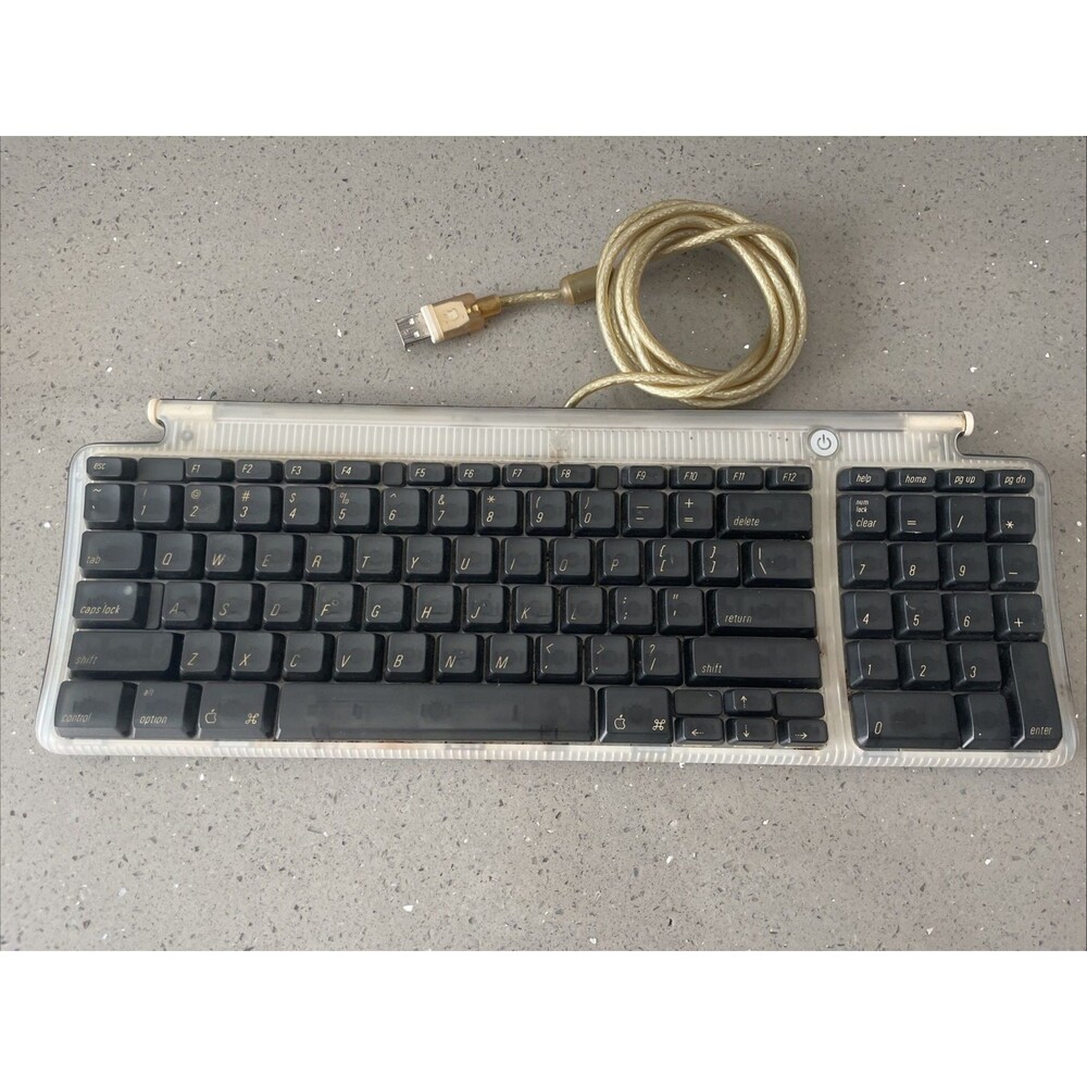 READ! REPAIR! iMac G3 Apple Keyboard Teal Blue  Blueberry Model M2452
